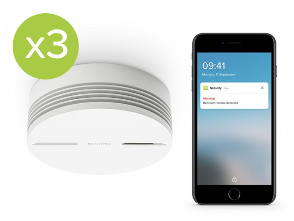 Netatmo Smoke Alarm | Slimme rookmelder | 3 stuks  LNE00019 - 3