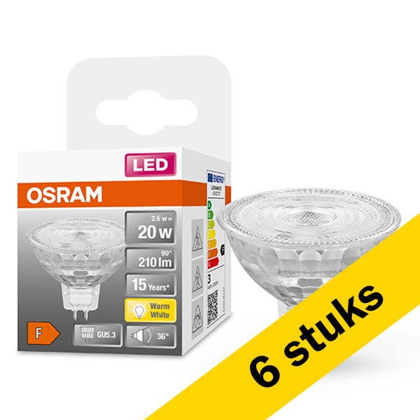 Osram Aanbieding: 6x Osram GU5.3 LED spot | 2700K | 2.1W (20W)  LOS00287 - 1