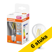 Osram Aanbieding: 6x Osram LED lamp E27 | Peer A60 | Filament | Helder | 4000K | 4W (40W)  LOS00075