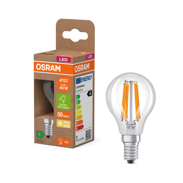Osram LED lamp E14 | Kogel P45 | Helder | Filament | 2700K | 2.2W (40W)  LOS00934 - 1
