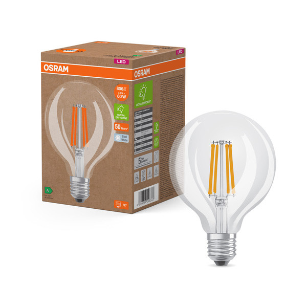 Osram LED lamp E27 | Globe G95 | Helder | Filament | 4000K | 3.8W (60W)  LOS01002 - 1