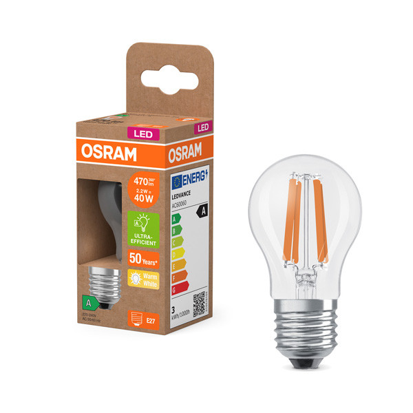 Osram LED lamp E27 | Kogel P45 | Helder | Filament | 2700K | 2.2W (40W)  LOS00938 - 1