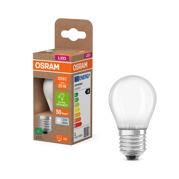 Osram LED lamp E27 | Kogel P45 | Mat | 4000K | 1.2W (25W)  LOS00932 - 1