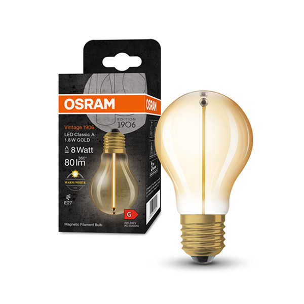 Osram LED lamp E27 | Peer A60 | Vintage 1906 Magnetic | Goud | 2700K | 1.8W (8W)  LOS00531 - 1