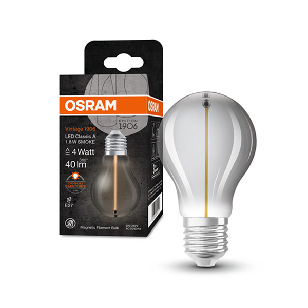 Osram LED lamp E27 | Peer A60 | Vintage 1906 Magnetic | Smoke | 1800K | 1.8W (4W)  LOS00537 - 1