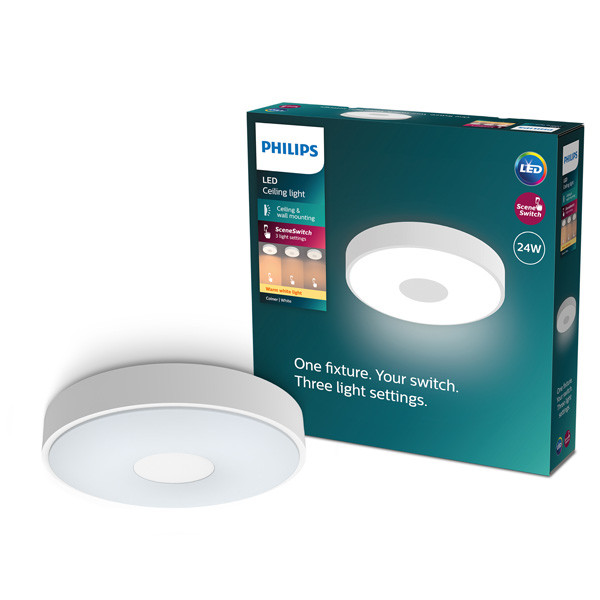 Philips Coiner plafondlamp | Ultra Efficient | SceneSwitch | 2700K | Ø 38.9 cm | Wit | 24W  LPH03742 - 1