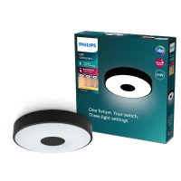 Philips Coiner plafondlamp | Ultra Efficient | SceneSwitch | 2700K | Ø 38.9 cm | Zwart | 24W  LPH03743