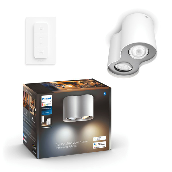 Philips Hue Opbouwspot | Pillar | White Ambiance | Incl. Dimmer Switch | Wit | 2x 4.2W  LPH03707 - 1