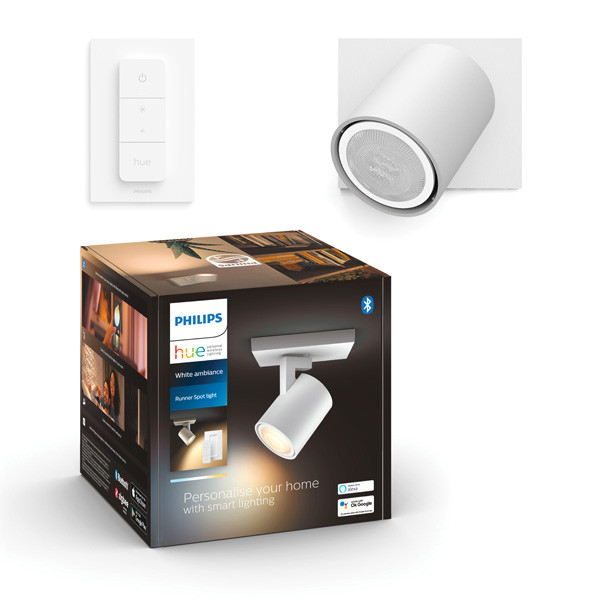 Philips Hue Runner Opbouwspot | Wit | 1 spot | White Ambiance | incl. dimmer switch  LPH03717 - 1