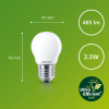 Philips LED lamp E27 | Kogel G45 | Ultra Efficient | Mat | 2700K | 2.3W (40W)  LPH03786 - 3