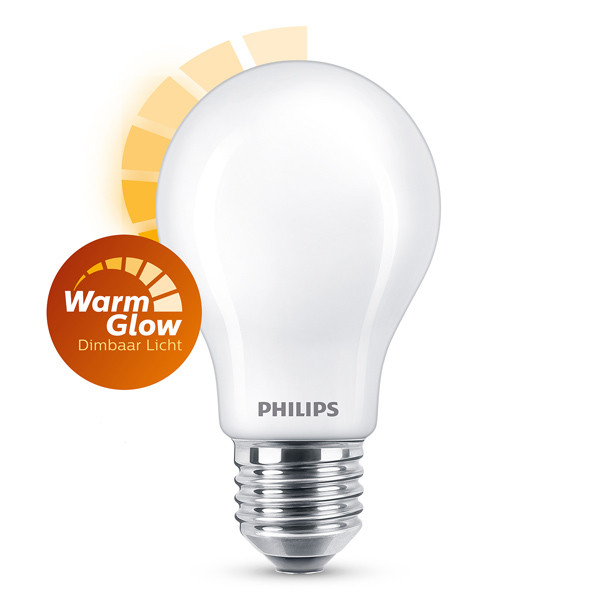 staal Couscous Whitney Philips LED lamp E27 | WarmGlow | Peer A60 | Mat | 2200-2700K | 7.2W (75W)  Philips 123led.nl