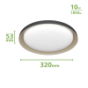 Philips Pebblo plafondlamp | Ultra Efficient | SceneSwitch | 2700K | Ø 32 cm | Zwart/Goud | 10W  LPH03741 - 2