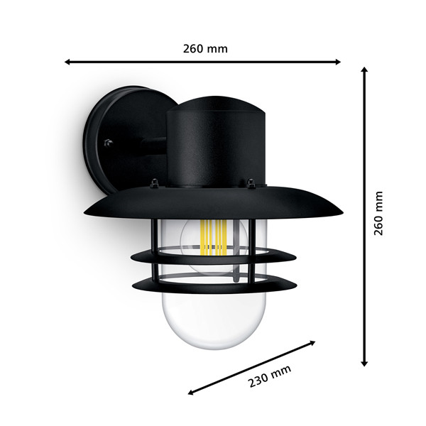 Philips myGarden wandlamp E27 | Inyma | IP44 | Zwart  LPH03580 - 3