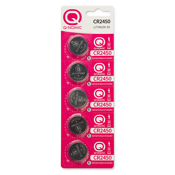 Q-Nomic CR2450 3V Lithium knoopcel batterij 5 stuks  AQN00021 - 1