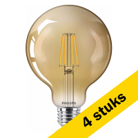 Aanbieding: 4x Philips LED lamp E27 | Globe G95 | Filament | Goud | 1800K | 3.1W (25W)