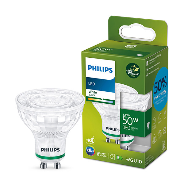 Signify Philips GU10 LED spot | Ultra Efficient | 3000K | 2.1W (50W)  LPH03258 - 1