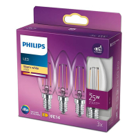 Signify Philips LED lamp E14 | Kaars B35 | Mat | 2700K | 5W (40W) 3 stuks  LPH02629