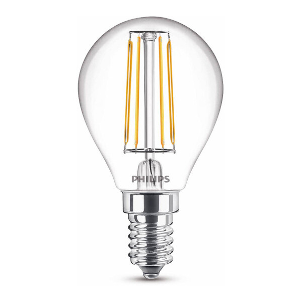 Signify Philips LED lamp E14 | Kogel P45 | Filament | Helder | 2700K | 4.3W (40W)  LPH02396 - 1