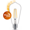 Philips LED lamp E27 | WarmGlow | Edison ST64 | Filament | 2200-2700K | 5.9W (60W)