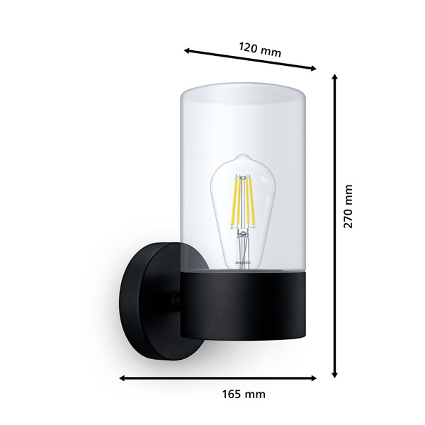 Signify Philips myGarden wandlamp E27 | Flareon | IP44 | Zwart  LPH03545 - 3