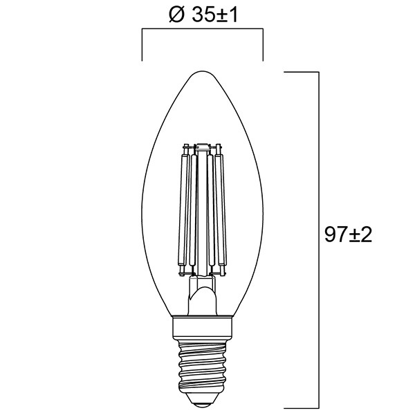 Sylvania LED lamp E14 | Kaars C35 | Filament | 2700K | 4.5W (40W)  LSY00402 - 2