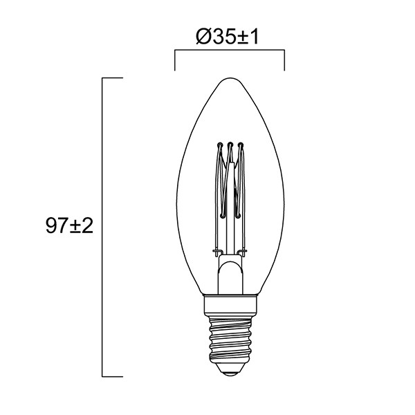 Sylvania LED lamp E14 | Kaars C35 | Vintage | Goud | 2000K | Dimbaar | 3.5W (25W)  LSY00476 - 2