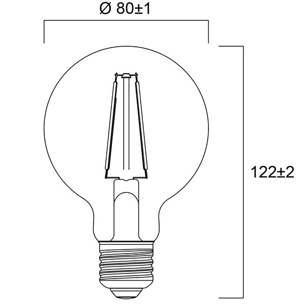 Sylvania LED lamp E27 | Globe G80 | Filament | 2700K | 6W (50W)  LSY00464 - 2