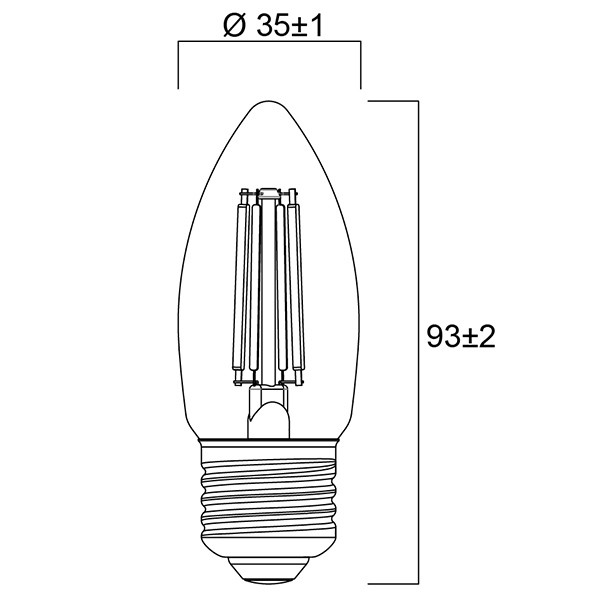Sylvania LED lamp E27 | Kaars B35 | Filament | 2700K | 4.5W (40W)  LSY00404 - 2
