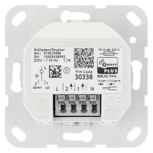 Technisat slimme inbouw rolluikmodule Z-Wave (Plus) 0-400W voor Gira  LTE00007 - 2