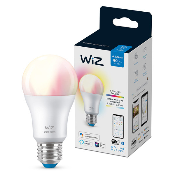 Occlusie traagheid Vooruitgang WiZ Colors A60 Slimme Lamp E27 RGB + 2200-6500K 8.5W (60W) WiZ Connected  123led.nl