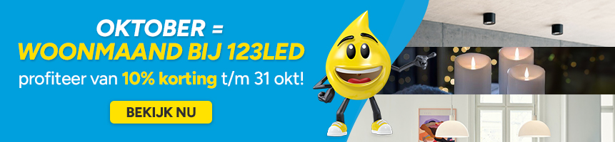 Oktober woonmaand bij 123led! Nu 10% korting op onze in- en opbouwarmaturen